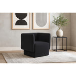 Vera Boucle Fabric Upholstered Accent Chair in Black