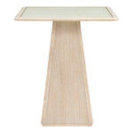 Atrium Glass And Cane Top With Solid Wood Base Bar Height Table in Natural