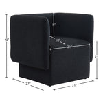 Vera Boucle Fabric Upholstered Accent Chair in Black
