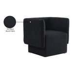 Vera Boucle Fabric Upholstered Accent Chair in Black