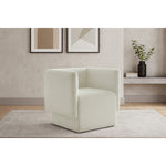 Vera Boucle Fabric Upholstered Accent Chair in Cream