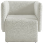 Vera Boucle Fabric Upholstered Accent Chair in Cream