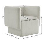 Vera Boucle Fabric Upholstered Accent Chair in Cream