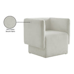 Vera Boucle Fabric Upholstered Accent Chair in Cream