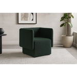 Vera Boucle Fabric Upholstered Accent Chair in Green
