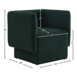 Vera Boucle Fabric Upholstered Accent Chair in Green