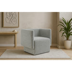 Vera Boucle Fabric Upholstered Accent Chair in Grey