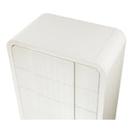 Fluted Solid Wood And Oak Veneer Chest in Cream