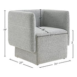 Vera Boucle Fabric Upholstered Accent Chair in Grey