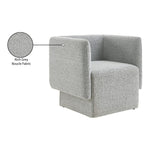 Vera Boucle Fabric Upholstered Accent Chair in Grey