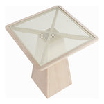 Atrium Glass And Cane Top With Solid Wood Base Bar Height Table in Natural