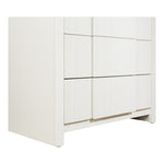 Fluted Solid Wood And Oak Veneer Chest in Cream