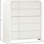Fluted Solid Wood And Oak Veneer Chest in Cream