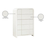 Fluted Solid Wood And Oak Veneer Chest in Cream
