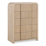 Fluted Solid Wood And Oak Veneer Chest in Natural