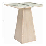 Atrium Glass And Cane Top With Solid Wood Base Bar Height Table in Natural