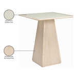 Atrium Glass And Cane Top With Solid Wood Base Bar Height Table in Natural