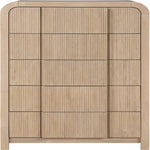 Fluted Solid Wood And Oak Veneer Chest in Natural