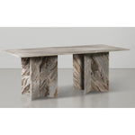 Verona 78" Marble Dining Table (3 Boxes) in Brown