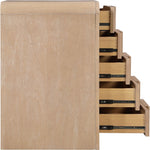 Fluted Solid Wood And Oak Veneer Chest in Natural
