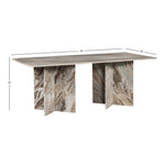 Verona 78" Marble Dining Table (3 Boxes) in Brown