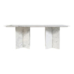 Verona 78" Marble Dining Table (3 Boxes) in White