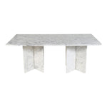 Verona 78" Marble Dining Table (3 Boxes) in White