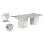 Verona 78" Marble Dining Table (3 Boxes) in White