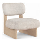 Vetra Linen Textured Fabric Upholstered Accent Chair in Beige