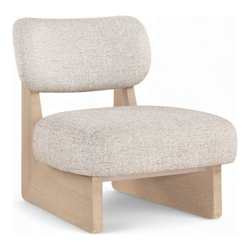 Vetra Linen Textured Fabric Upholstered Accent Chair in Beige