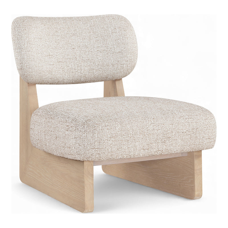 Vetra Linen Textured Fabric Upholstered Accent Chair in Beige