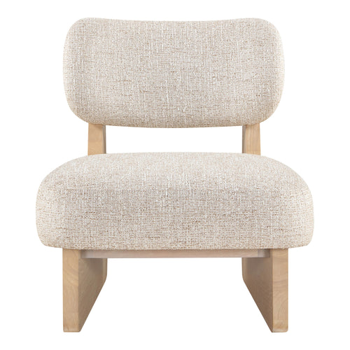 Vetra Linen Textured Fabric Upholstered Accent Chair in Beige