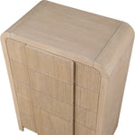 Fluted Solid Wood And Oak Veneer Chest in Natural