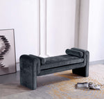 Concord Chenille Accent Bench in Black