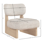 Vetra Linen Textured Fabric Upholstered Accent Chair in Beige