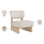Vetra Linen Textured Fabric Upholstered Accent Chair in Beige