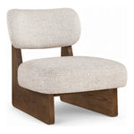 Vetra Linen Textured Fabric Upholstered Accent Chair in Beige