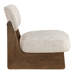 Vetra Linen Textured Fabric Upholstered Accent Chair in Beige