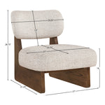 Vetra Linen Textured Fabric Upholstered Accent Chair in Beige