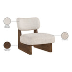 Vetra Linen Textured Fabric Upholstered Accent Chair in Beige