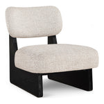 Vetra Linen Textured Fabric Upholstered Accent Chair in Beige