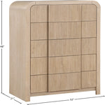 Fluted Solid Wood And Oak Veneer Chest in Natural