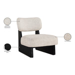 Vetra Linen Textured Fabric Upholstered Accent Chair in Beige
