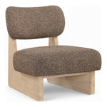Vetra Linen Textured Fabric Upholstered Accent Chair in Brown