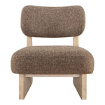 Vetra Linen Textured Fabric Upholstered Accent Chair in Brown