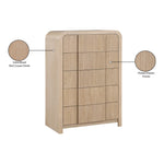 Fluted Solid Wood And Oak Veneer Chest in Natural