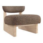Vetra Linen Textured Fabric Upholstered Accent Chair in Brown