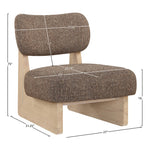 Vetra Linen Textured Fabric Upholstered Accent Chair in Brown