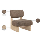 Vetra Linen Textured Fabric Upholstered Accent Chair in Brown
