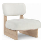 Vetra Linen Textured Fabric Upholstered Accent Chair in Cream